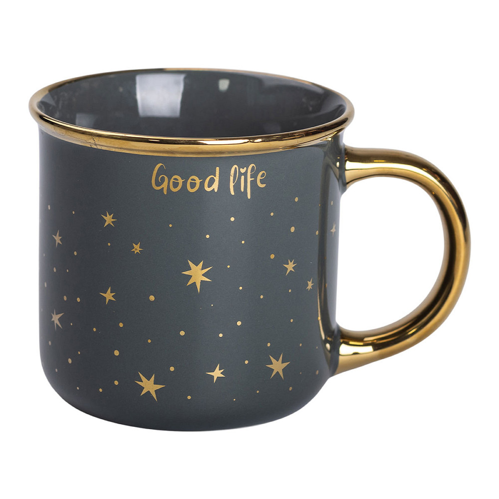 Чашка порцелянова із золотим обідком та позолоченою ручкою 320 (мл) Good life Зелена RX-N231506GR Коломия - фото 5