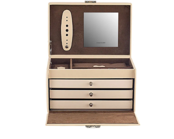 Скринька для коштовностей Friedrich Lederwaren Cordoba на 4 відділення (24х15,5х15 см) Бежево-коричневий Київ