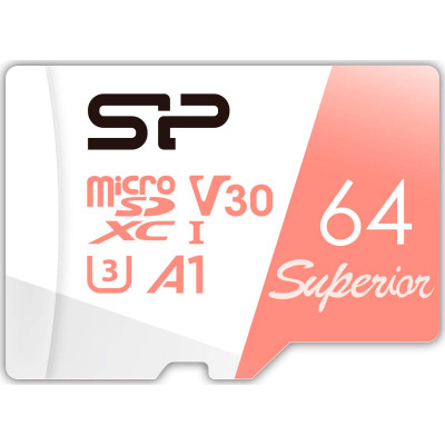 Карта памяти Silicon Power 64GB microSDXC class 10 UHS-I U3 V30 A1 Superior (SP064GBSTXDV3V20SP) Винница - изображение 2