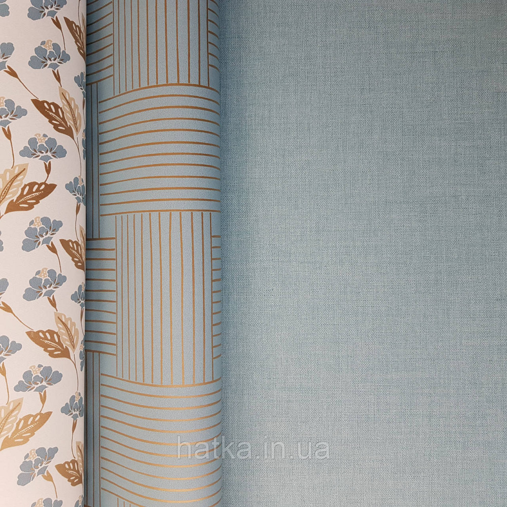 Шпалери вінілові на флізелін Caselio Mystery 0.53х10 м гладкі однотонні блакитні світло бірюзові Київ - фото 1
