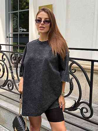 Велосипедки и футболка варенка тай дай оверсайз Черный XS-S Харьков