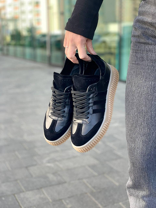 Dino Vittorio Кеди жіночі Dino Vittorio чорні шкіра + замша розмір 37-40 (5431) 39 Коломия - фото 1