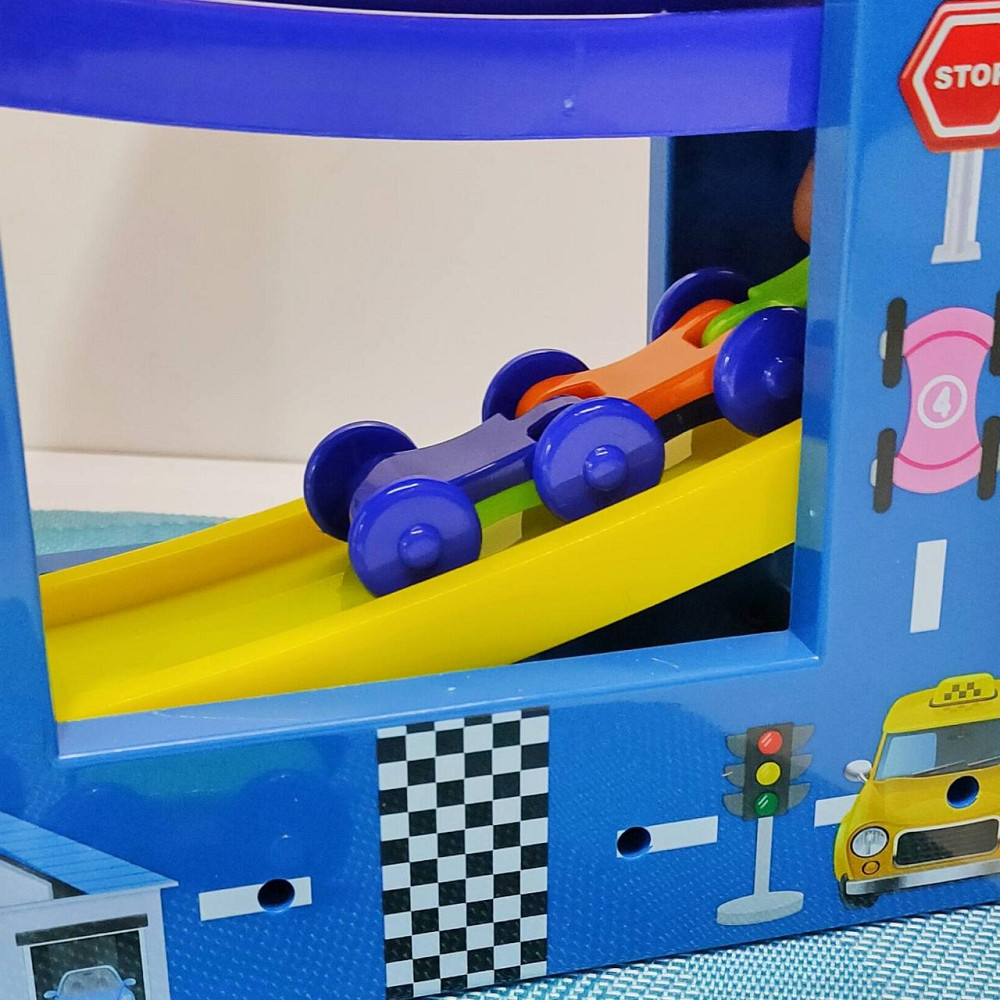 Трек паркінг Крокодил п'ятиповерховий 4 машинки в наборі Жовтий (6843) Чернігів - фото 4