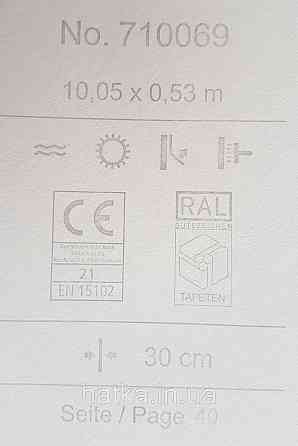 Шпалери флізелінові еко Rasch Sophia 0.53х10 рослинний принт квіти листя маленькі польові білі на сірому Київ