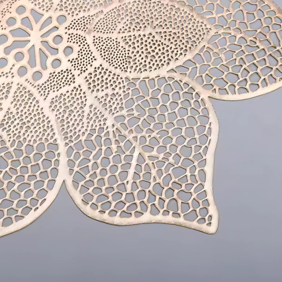 Сервірувальна серветка під гаряче ажурна, килимок сервірувальний килимок золотистий набір 2 шт Кам'янець-Подільський