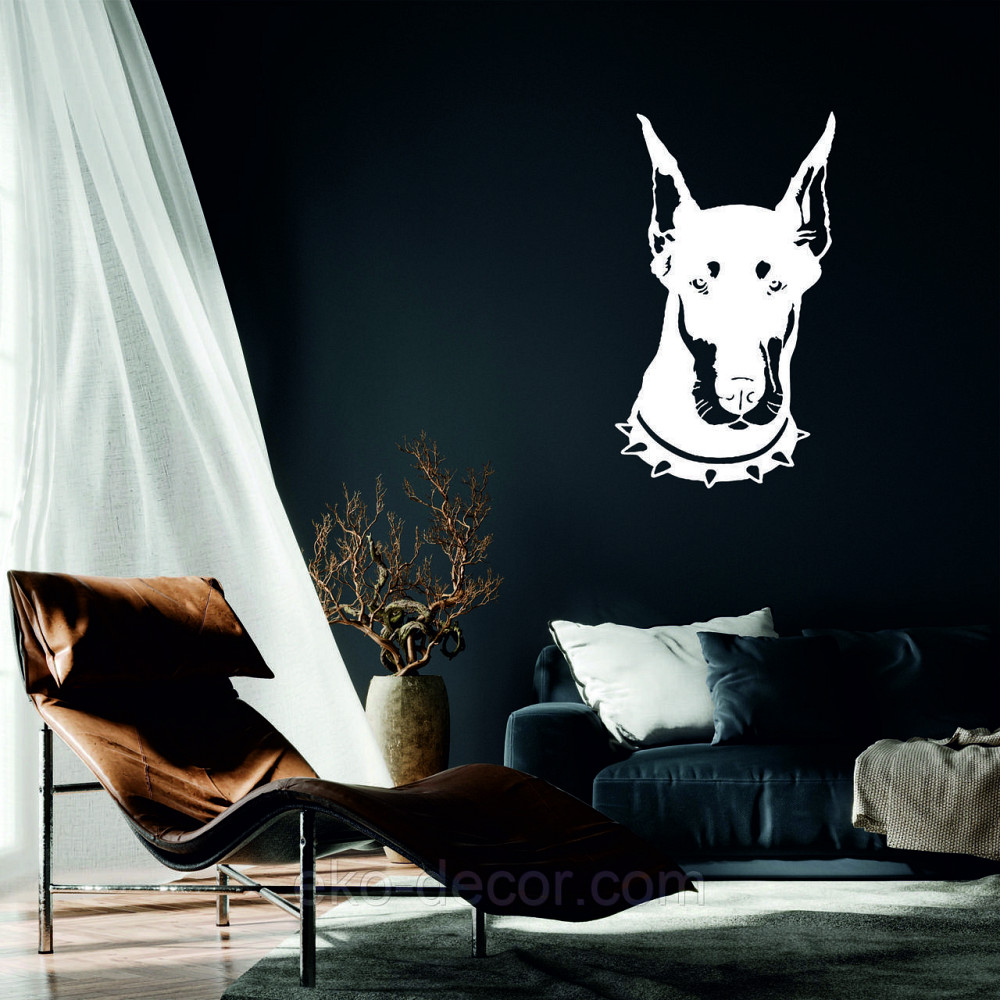 Декоративное настенное Панно «Доберман», Декор на стену 110*64 см, Белый Киев - изображение 1