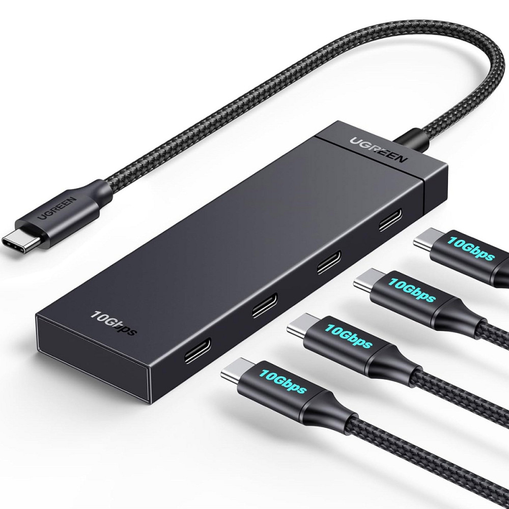 Хаб USB 3.2 Type-C -> 4хUSB-C 3.2 Gen2 10Gbps Black CM806 Ugreen Винница - изображение 3