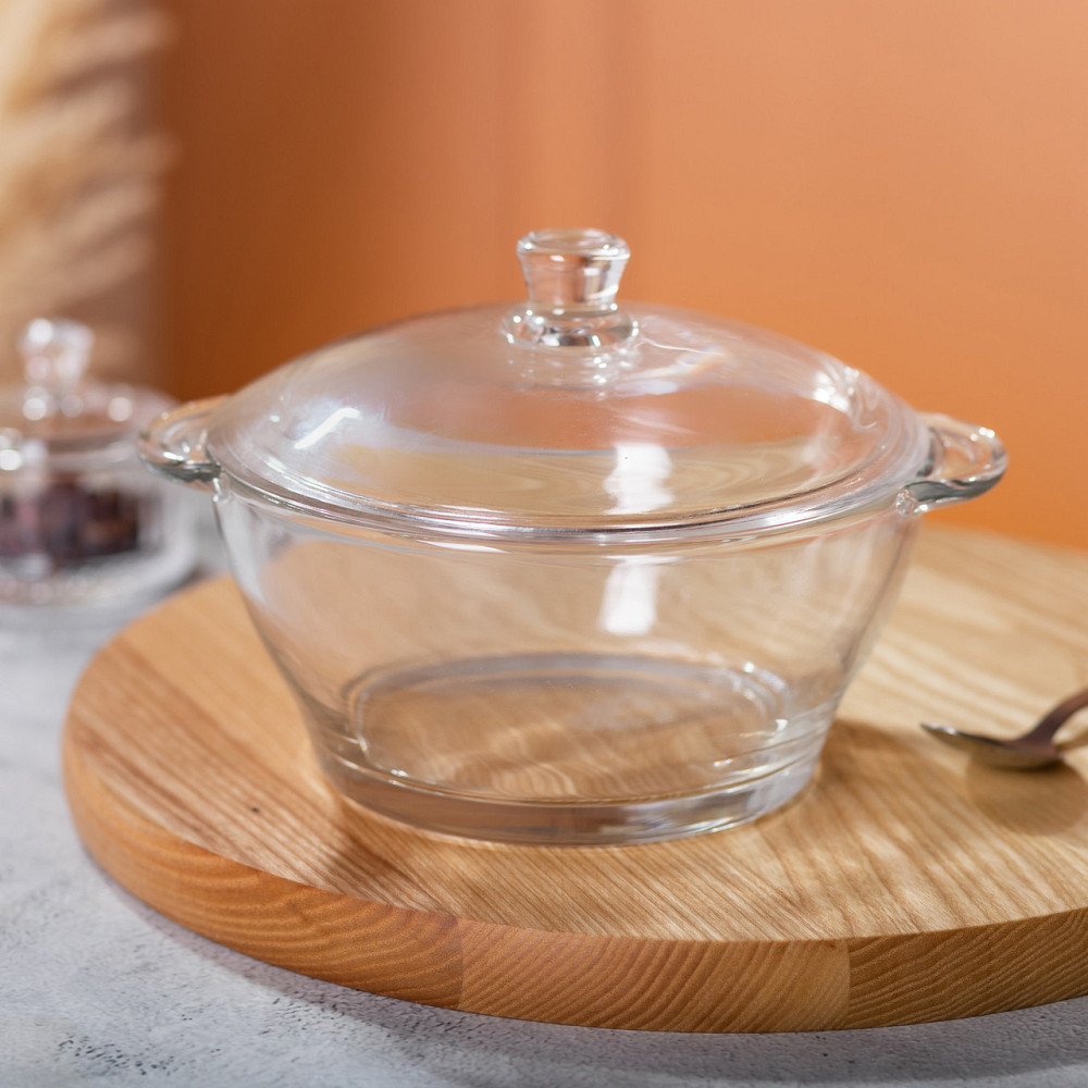 Yiwu Супниця з кришкою Ø 15.5 см каструля бульйонниця скляна 1 л HP-YH-15 Киев - изображение 5