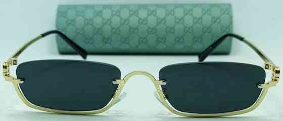 Брендові окуляри унісекс чорні вузькі в металі в брендовому футлярі. Київ