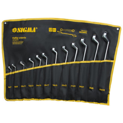 Ключ Sigma набор накидных 12шт 6-32мм CrV satine, тк. чехол (6010061) Винница - изображение 1