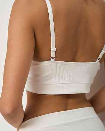 Комплект спідньої білизни з топом і трусиками — у рубчик Nicoletta 80318 Молочний, 80B Київ