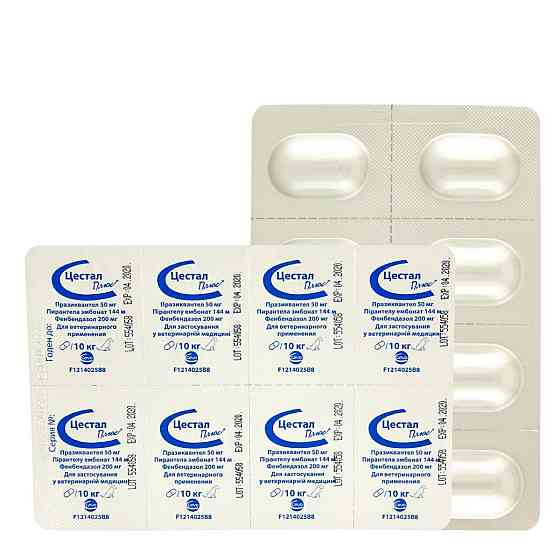 Цестал Плюс антигельминтик для щенков и собак со вкусом печени 1 таблетка Ceva Винница