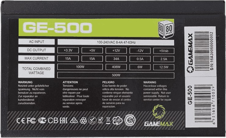 Блок живлення GameMax GE-500, 500W ( 12104 ) Харьков - изображение 2