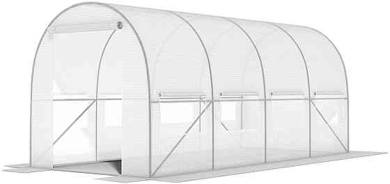 Садовая теплица 10 м² (4 х 2,5 х 2 м) с армированной пленкой UV-4, с окнами, Белая (Польша) Киев