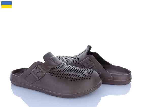 Чоловічі шльопанці сабо із закритими пальцями шкарпетками сабо мийні легкі пінка ЕВА коричневий 45/46 Одеса