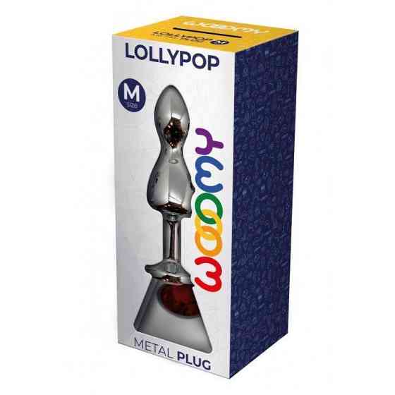 Металлическая анальная пробка Wooomy Lollypop Double Ball Metal Plug Red M диаметр 3,1см, длина 9,4с Sex Aura Киев