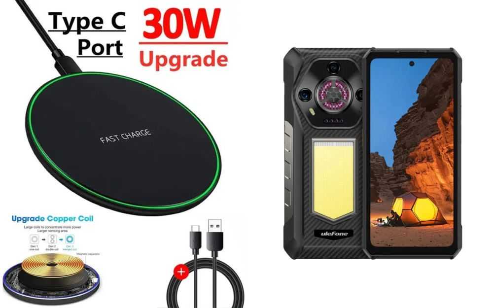 Бездротовий зарядний пристрій 30W для Ulefone Armor 33 Pro Київ - фото 1