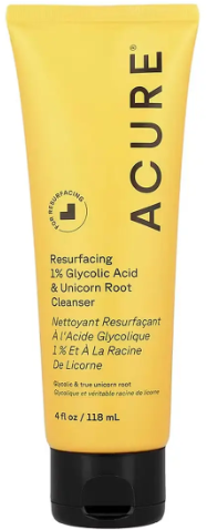 Очищувальний засіб для відновлення шкіри Acure Resurfacing 1% Glycolic Acid & Unicorn Root Cleanser 118 мл Київ - фото 1