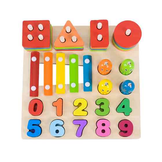 Дитяча дерев’яна іграшка "4 в 1" C9404 рибалка, ксилофон Вінниця