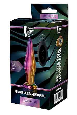 Анальная пробка с вибрацией конусная стеклянная Dream Toys GLAMOUR GLASS Sex Aura Киев