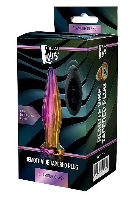 Анальная пробка с вибрацией конусная стеклянная Dream Toys GLAMOUR GLASS Sex Aura Киев - изображение 2