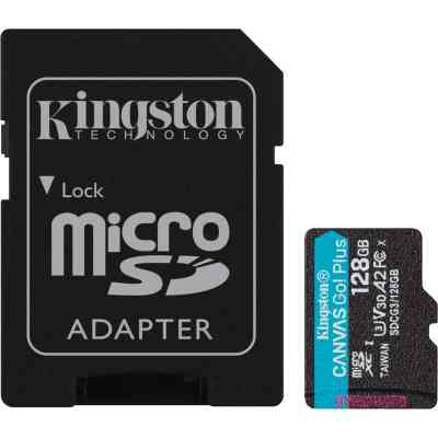 Карта памяти Kingston 128GB microSDXC сlass 10 UHS-I U3 V30 A2 Canvas Go Plus G4 (SDCG4/128GB) Винница