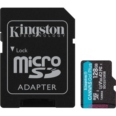 Карта памяти Kingston 128GB microSDXC сlass 10 UHS-I U3 V30 A2 Canvas Go Plus G4 (SDCG4/128GB) Винница - изображение 1