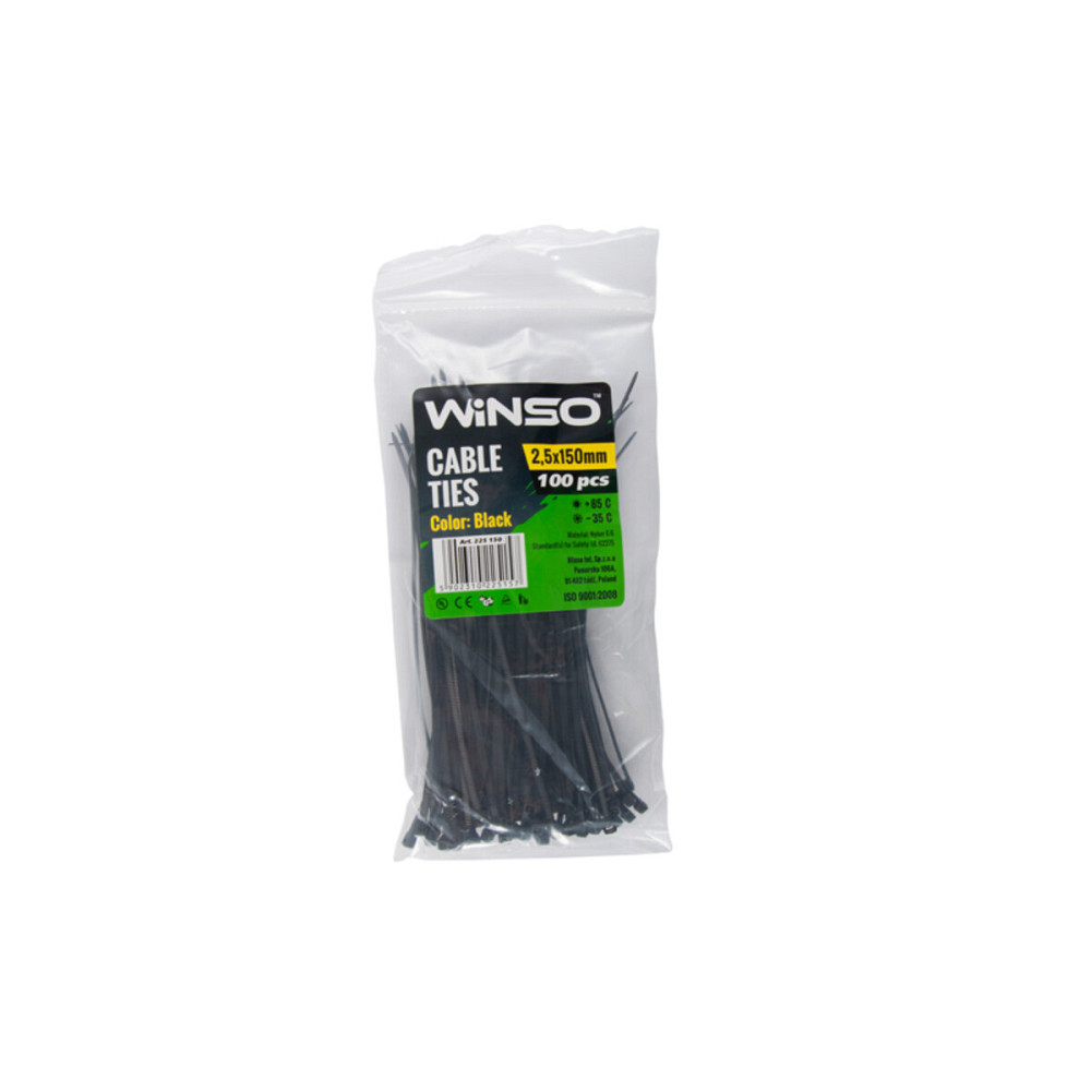 Хомуты Winso пластиковые черные 2,5x150, 100шт Київ - фото 1