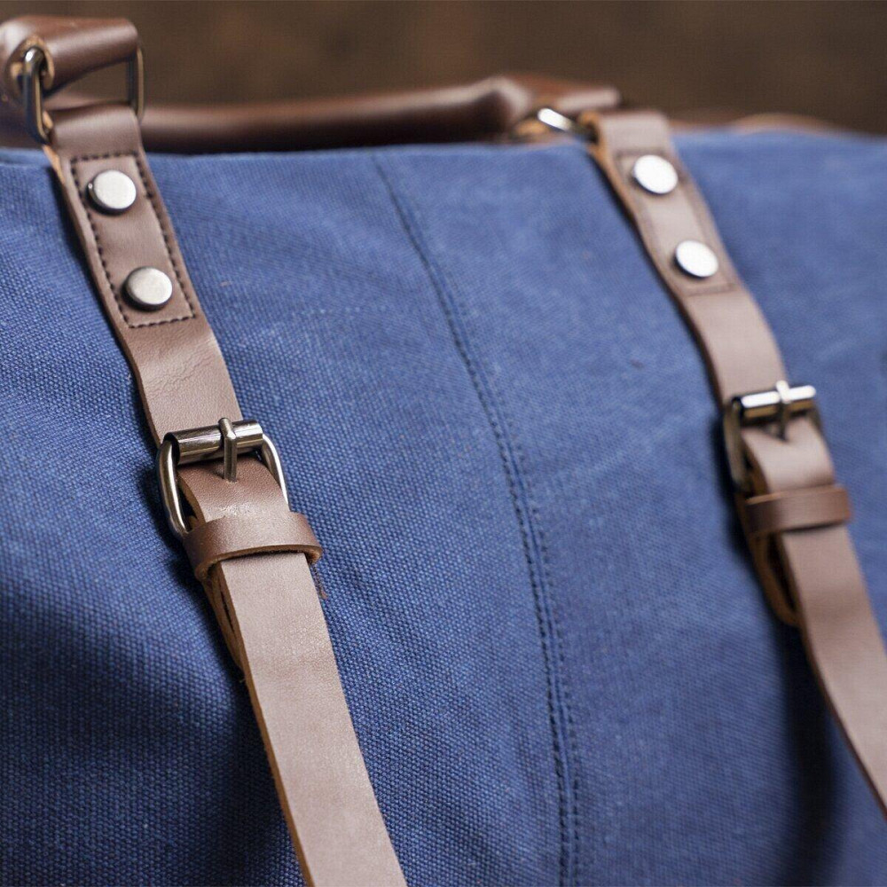 Дорожня сумка текстильна велика Vintage 20083 Синя Київ - фото 7