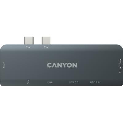 Концентратор Canyon 1*Type C PD100W+2*HDMI+1*USB3.0+1*USB2.0+1*SD+1*TF (CNS-TDS05B) Винница - изображение 2