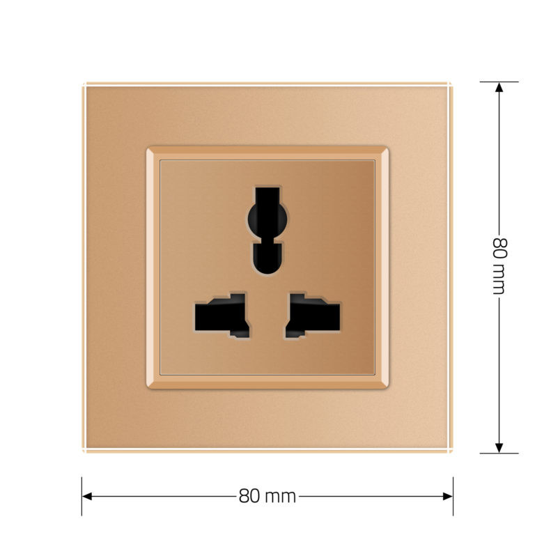 LIVOLO Розетка універсальна 12 стандартів в 1 Livolo золото скло (VL-C7C1C-13) Коломия - фото 2