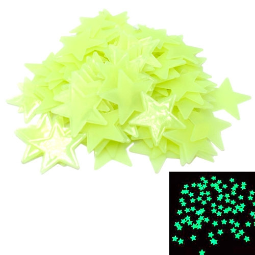 Зоряне небо, сяючі наклейки на стелю і стіну 100шт, салатові Вінниця - фото 1