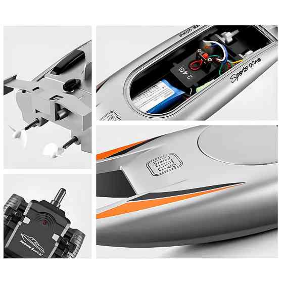 Катер на радиоуправлении RESTEQ, скоростная игрушечная яхта для детей и взрослых с пультом управления, водонепроницаемая RC-лодка Киев