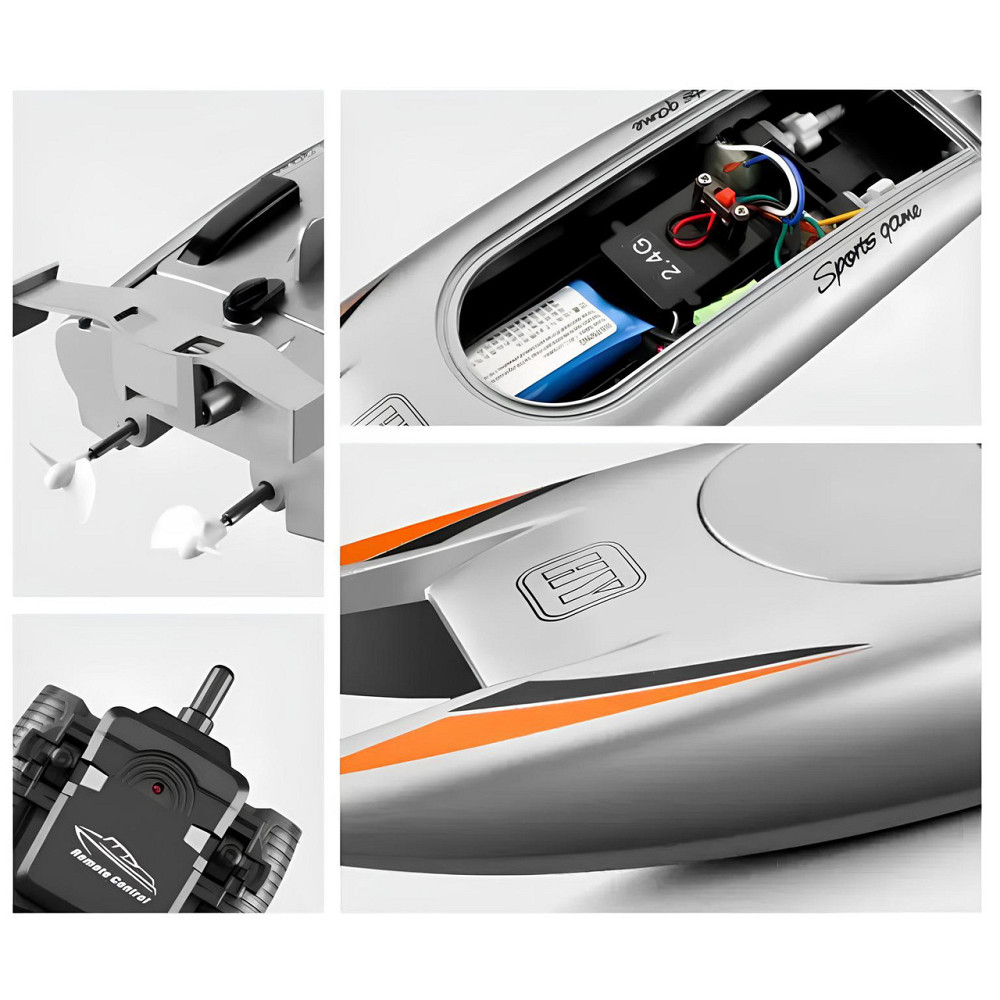 Катер на радиоуправлении RESTEQ, скоростная игрушечная яхта для детей и взрослых с пультом управления, водонепроницаемая RC-лодка Киев - изображение 4