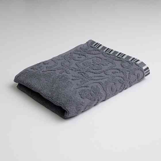 Полотенце для рук и лица махровое с орнаментом GM Textile 40х70см 400г/м2 (Серый) Сумы