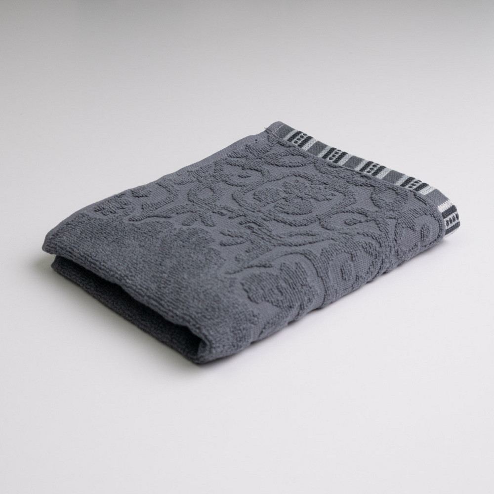 Полотенце для рук и лица махровое с орнаментом GM Textile 40х70см 400г/м2 (Серый) Сумы - изображение 1
