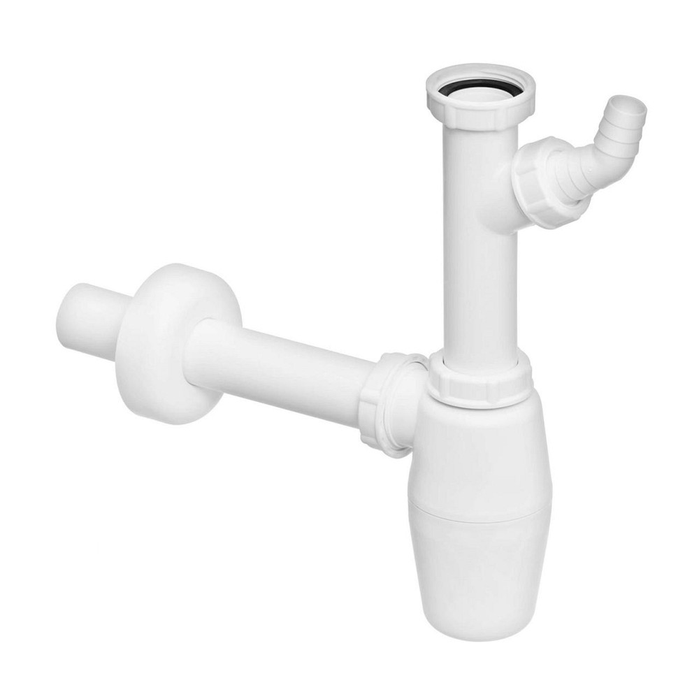 Сифон для раковины VIEGA 1 1/4″х1 1/4″ с отводом, пластик белый бутыл. 326319 (000000809) Киев - изображение 1