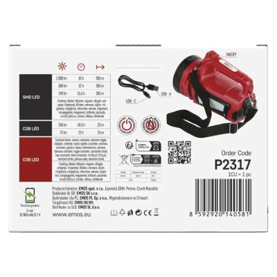 Ліхтар EMOS P2317 LED+ COB LED 1000 лм 15000 мАг (P2317) Вінниця - фото 7