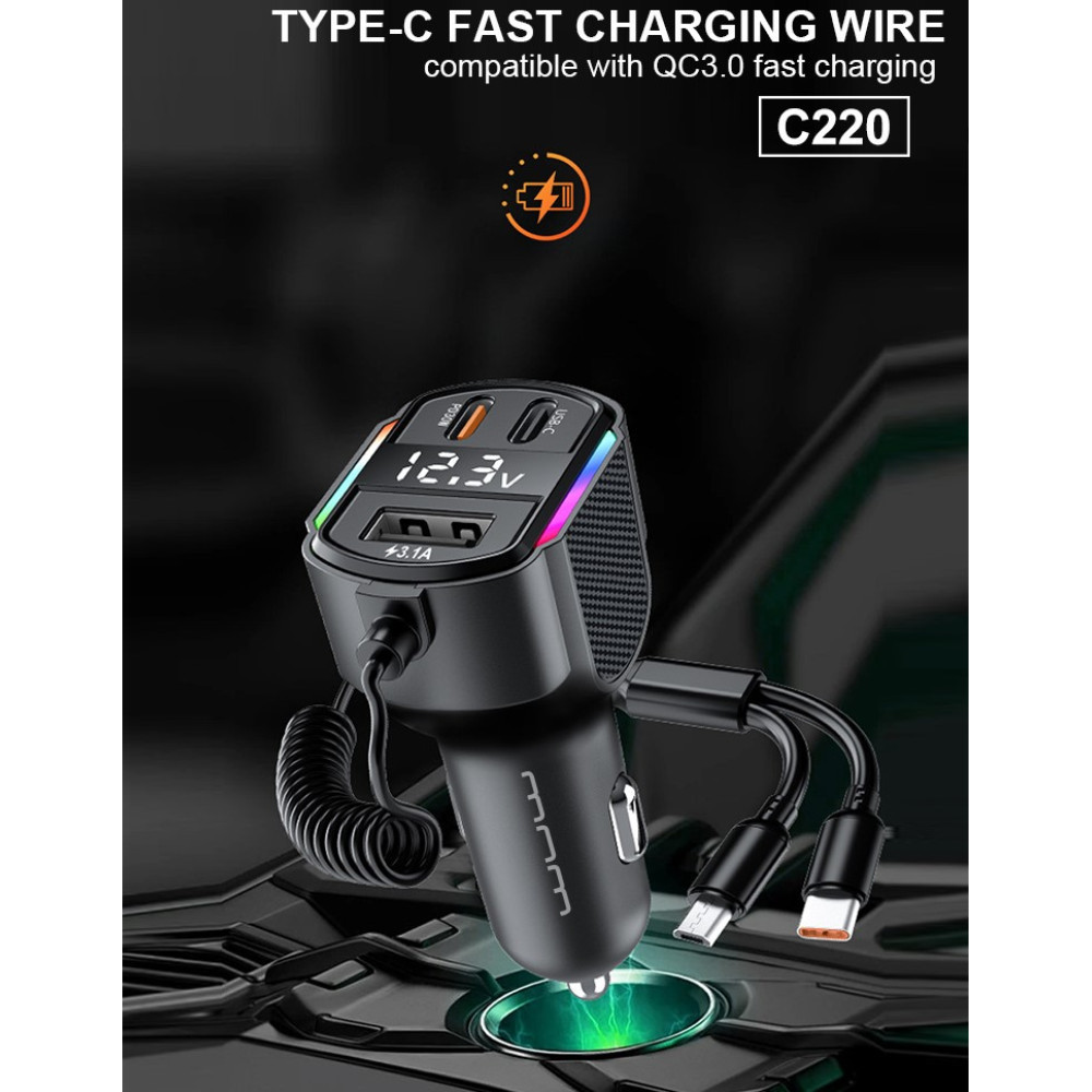 Автомобильное зарядное устройство с FM-модулятором WUW-C220 Black Одесса - изображение 9