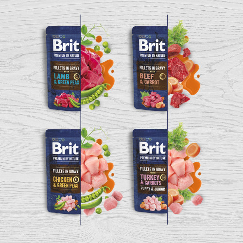 Корм влажный Brit Premium Fillets in Gravy Chicken & Green Peas для собак малых пород филе в соусе курица и зеленый горошек. Киев - изображение 5