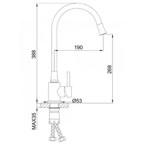 Смеситель для кухни с гибким изливом Wezer EKO4E-01-BLACK черный Киев - изображение 4