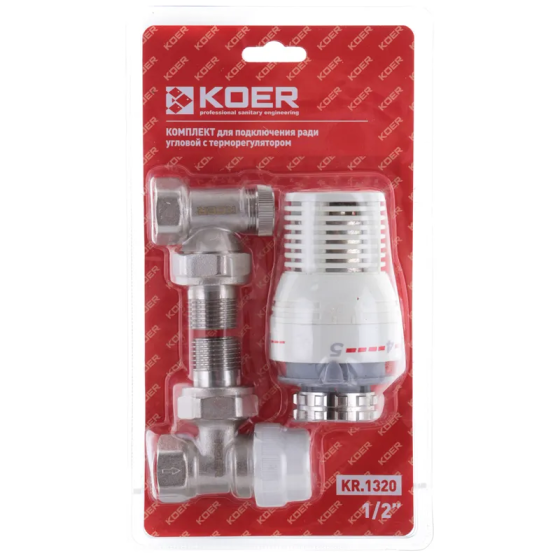Комплект для підключення радіатора 1/2''  з термоголовкою Koer KR.1320   ( KR2658 ) 22871 Харьков