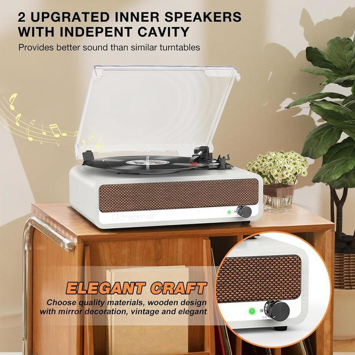 Виниловый ретро-проигрыватель Udreamer UD002 с функцией Bluetooth USB и динамиками Днепр - изображение 9