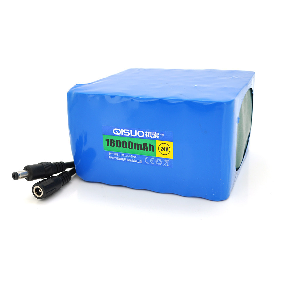 Акумуляторна батарея літієва QiSuo 24V 18A з елементами Li-ion 18650, DC5.5x2.1, (120x110x67mm) Київ - фото 1