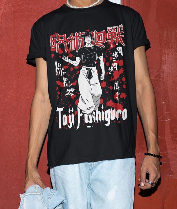 Футболка аниме Магическая битва оверсайз (S/M/L) Черний AnimeJ1081 Днепр - изображение 3