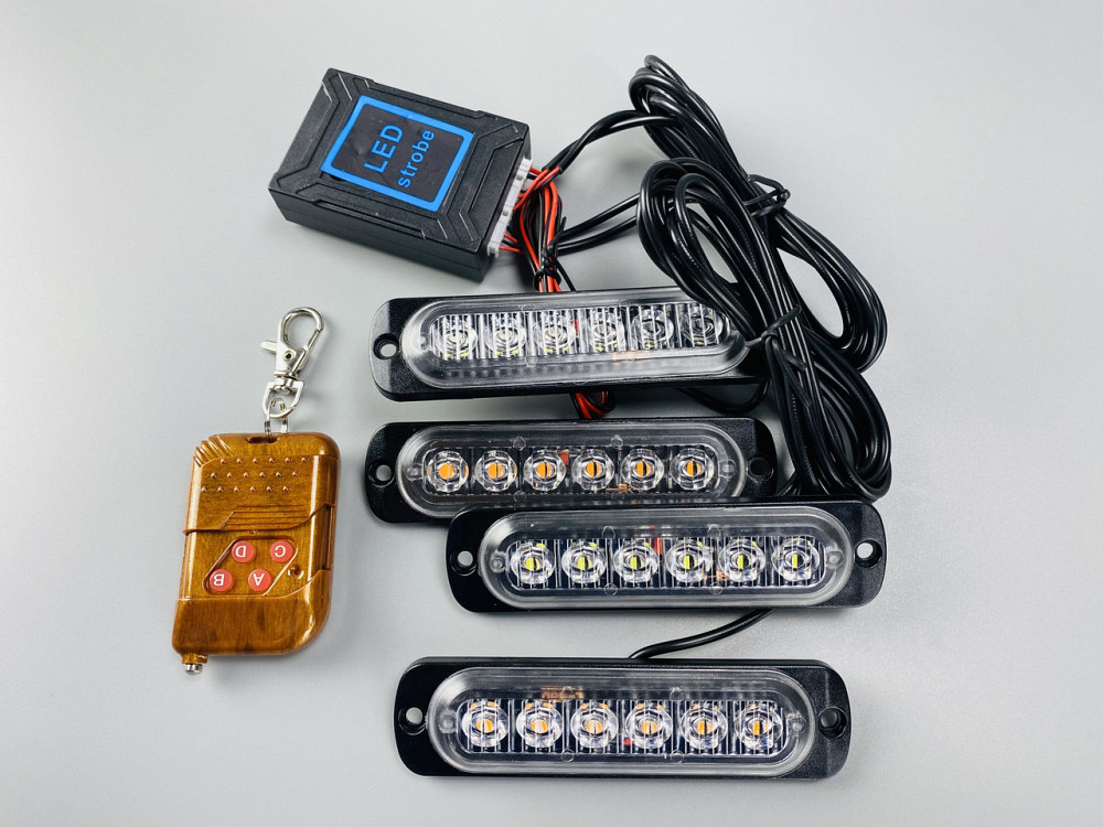 Маячок проблисковий стробоскоп 24 led діодів IP65 led chip 3030 6500K, автомобільний стробоскоп Мукачево - фото 2