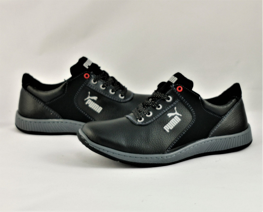 Кросівки Чоловічі Puma Чорні Шкіряні Мокасини Пума (розміри: 40) Відео Огляд Дніпро - фото 2