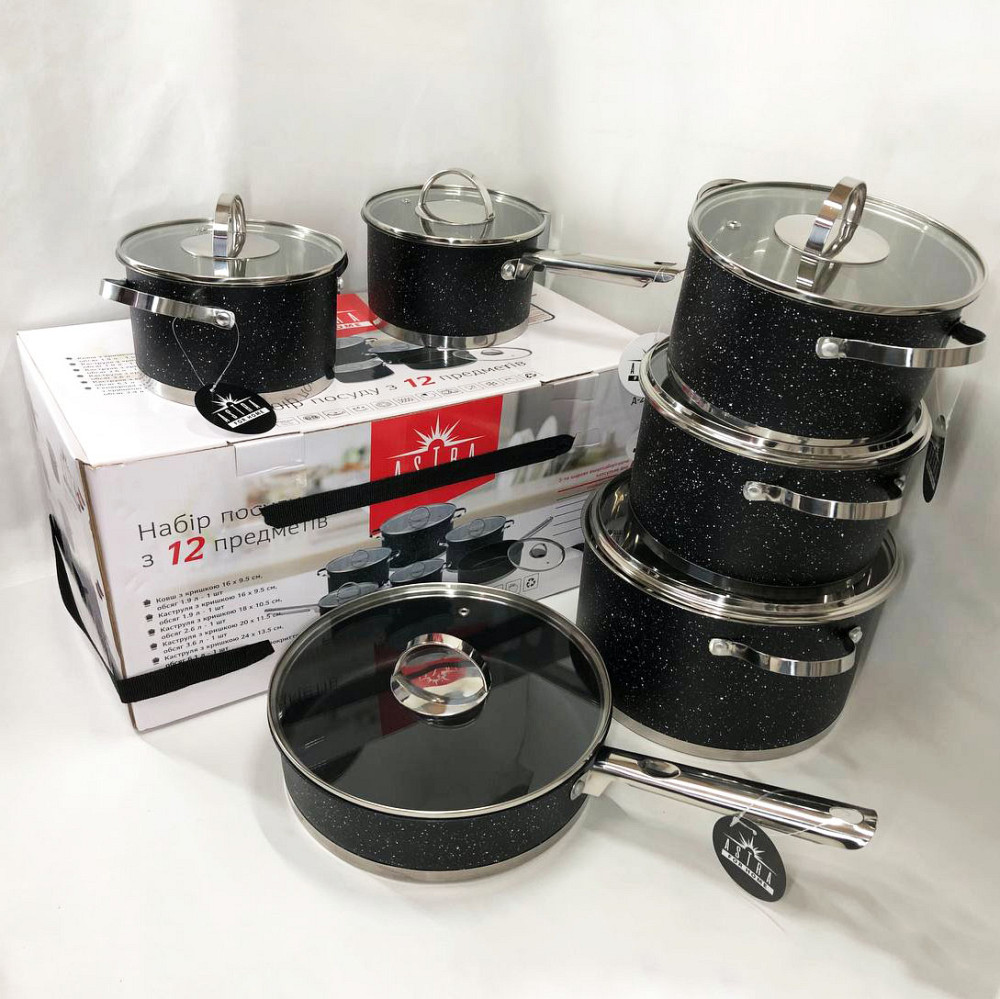Набір каструль з комплектом кришок 12 предметов ASTRA A-2512, Набір каструль для плит DX-66 Івано-Франківськ - фото 3