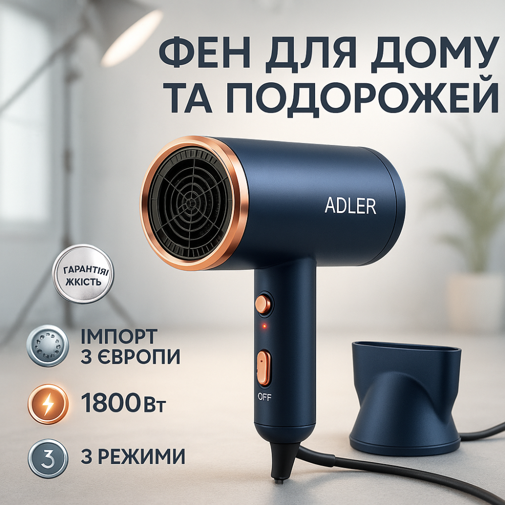 Фен с регулятором мощности и температуры, Фен для волос с регулируемой температурой KY-58 Львов - изображение 7