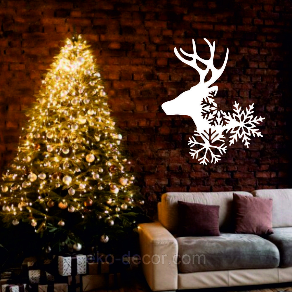 Декоративное настенное Панно «Олень», Декор на стену 110*89 см, Белый Киев - изображение 5